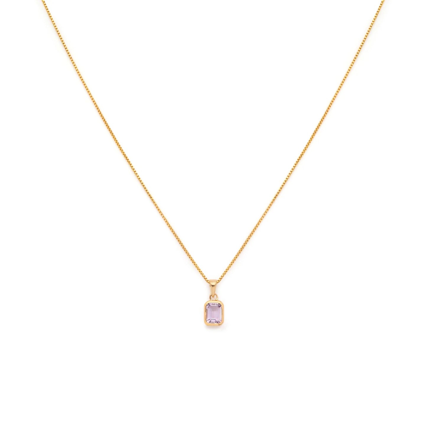 Mini Angie Necklace Pink Amethyst