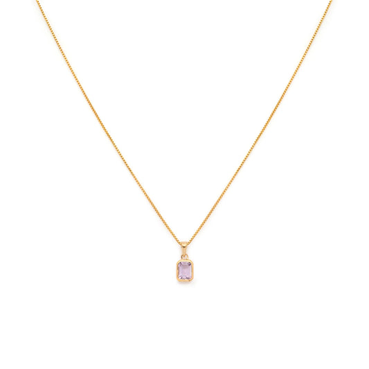 Mini Angie Necklace Pink Amethyst