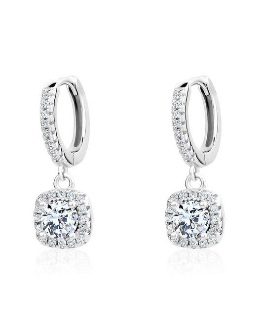 Moissanite Square Dangle Earrings