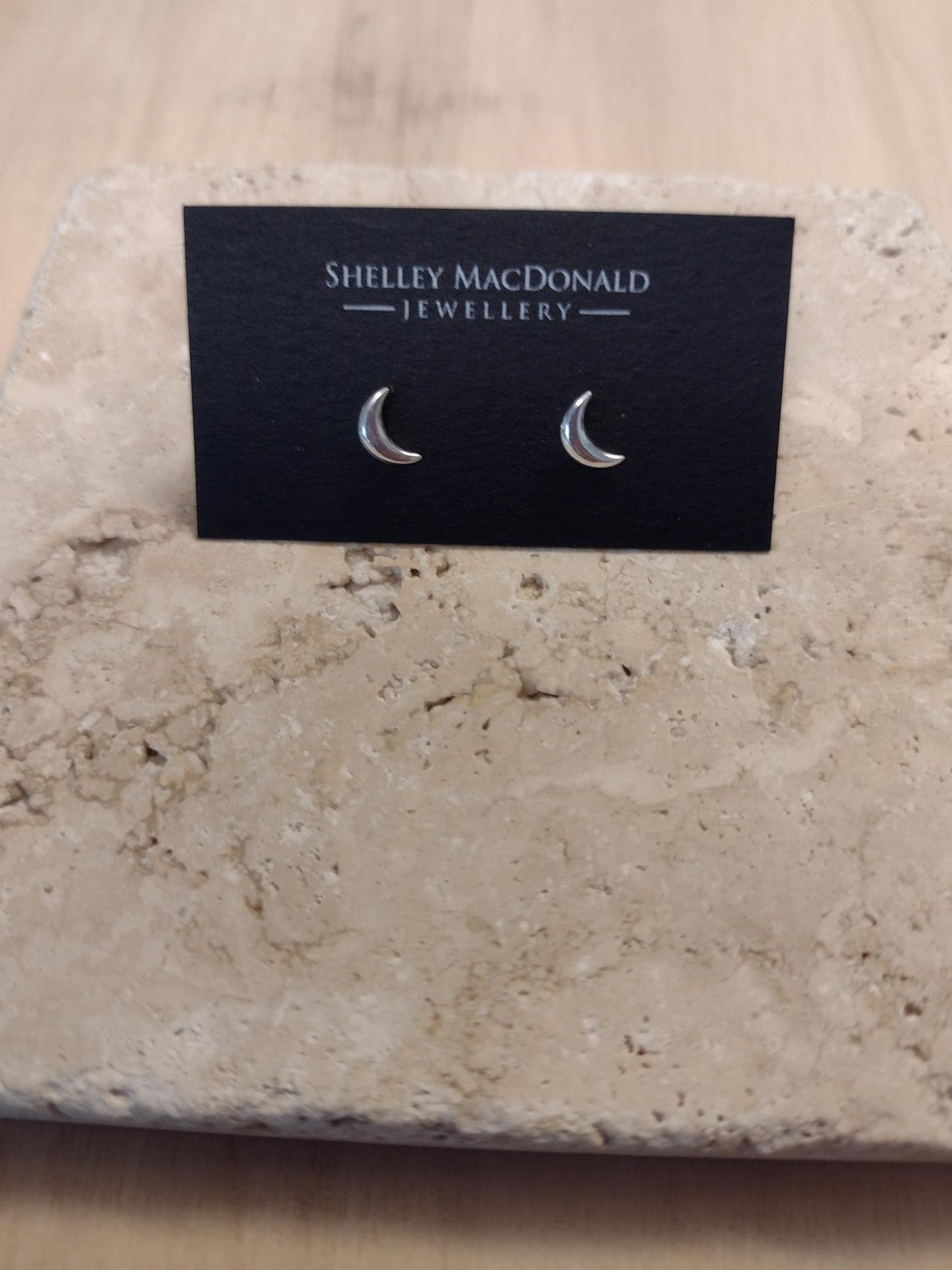 Moon Studs Sterling Silver