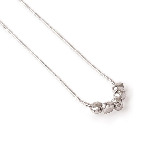 5 Silver Bead Necklace