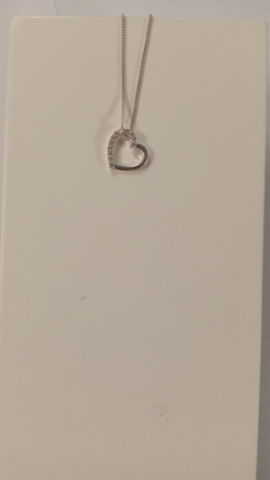 Open Heart Pave Necklace