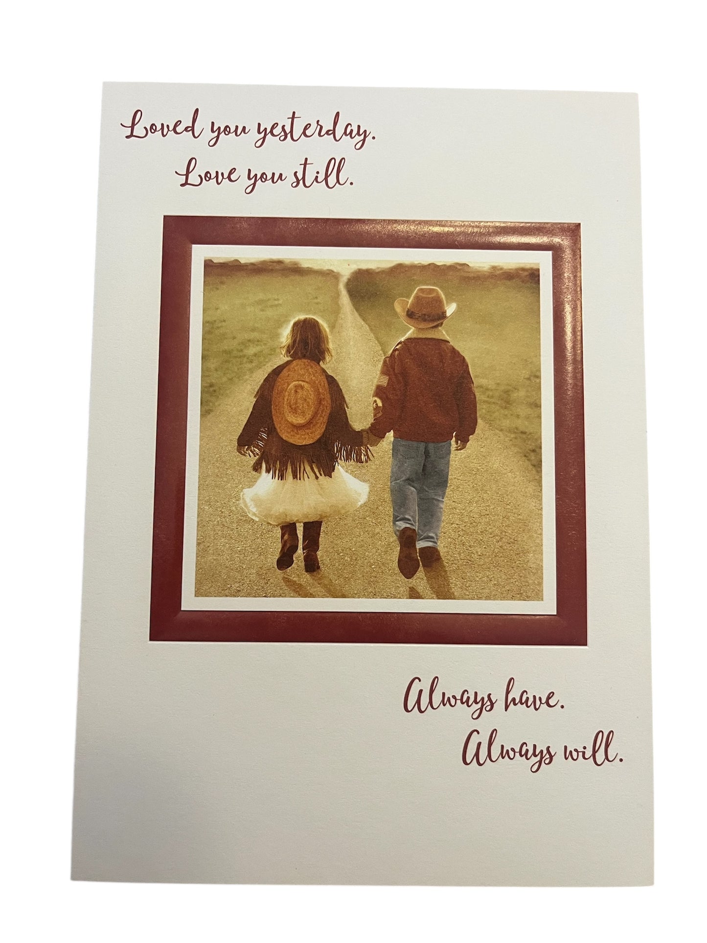 Western Kid Couple Valentine's Greeting Card