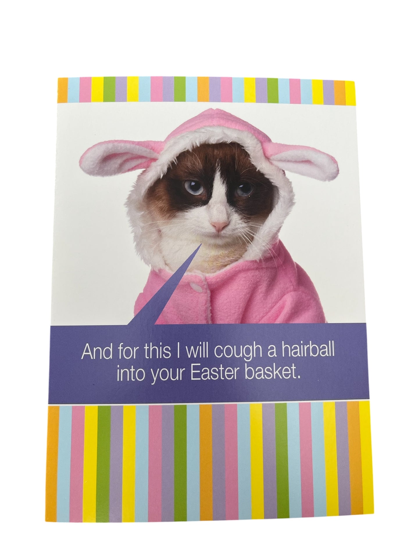 Cat Hairball Easter Card