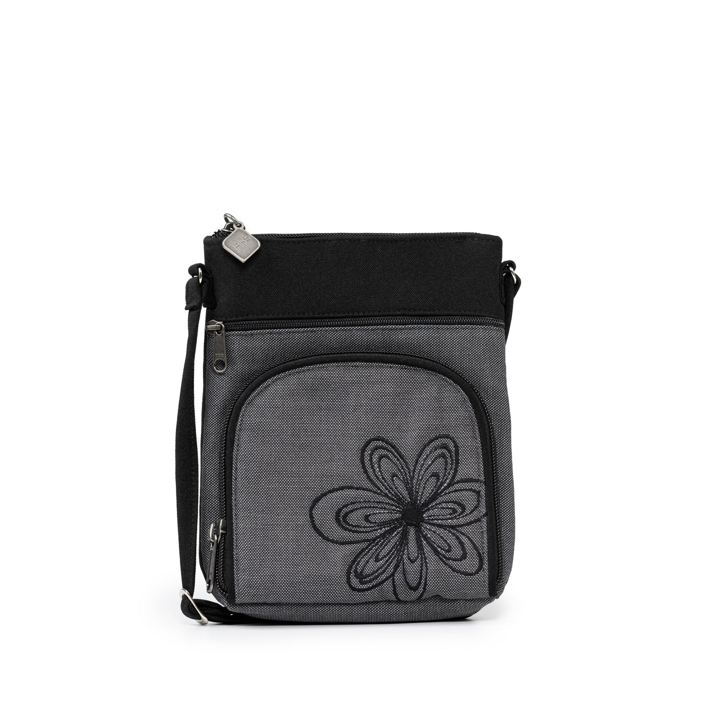 Grab and Go Pouch with Embroidered Flower