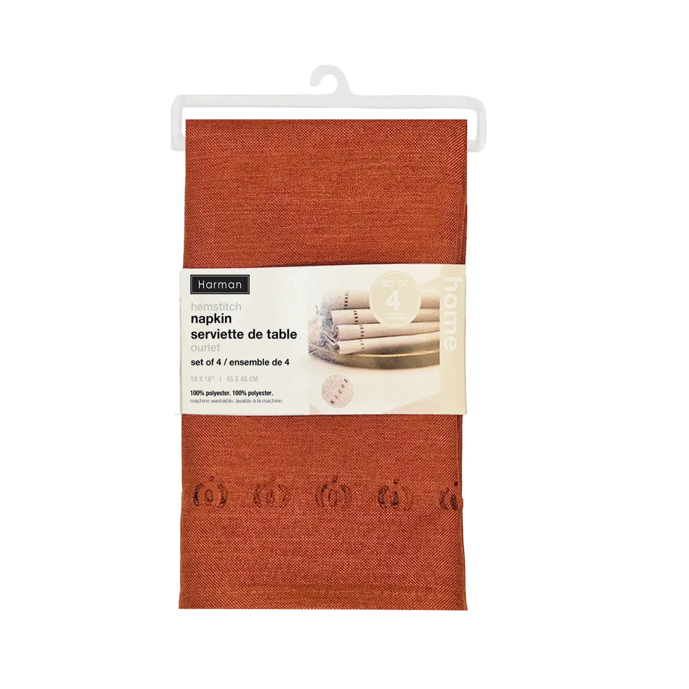 Pumpkin Hemstitch Napkin Set of 4