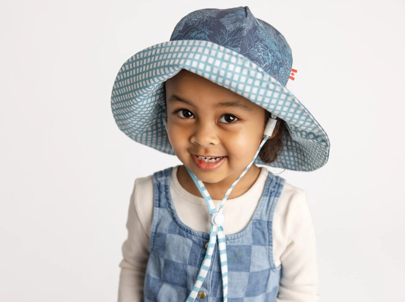 Reversible Baby Summer Hat Ocean Deep Medium