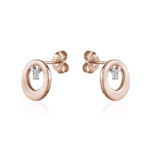 Rose Gold Open Circle Stud Earrings