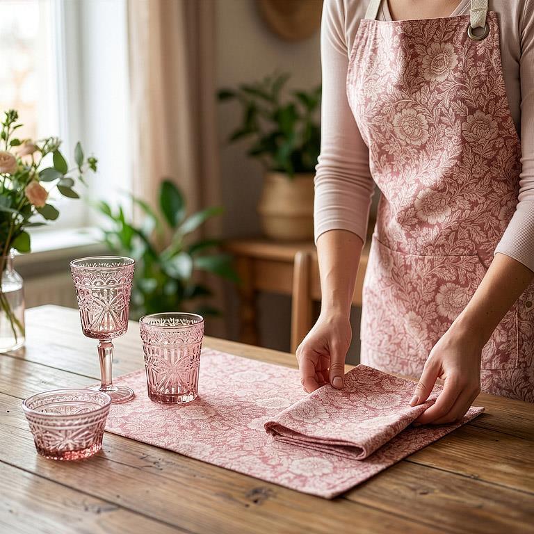 Pink Rose Jacquard Napkin