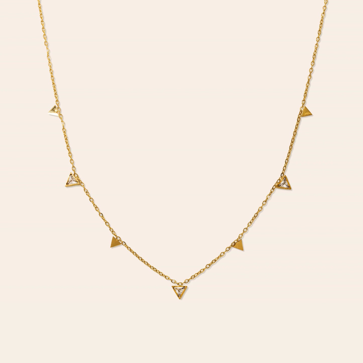 Sail Triangle CZ Necklace