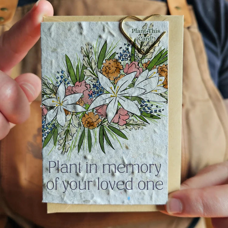 Seeded Paper Mini Greeting Card Plant in Memory of your loved one