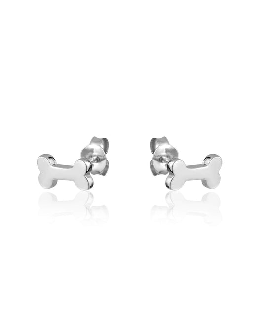Silver Bone Stud Earrings