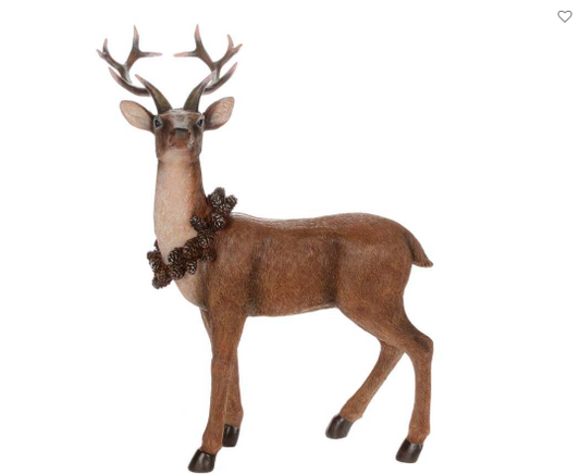 Standing Deer with Wreath