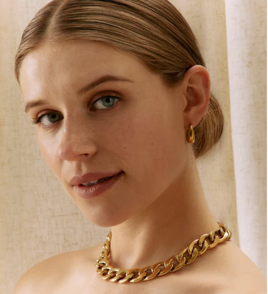 Thick club link necklace Gold