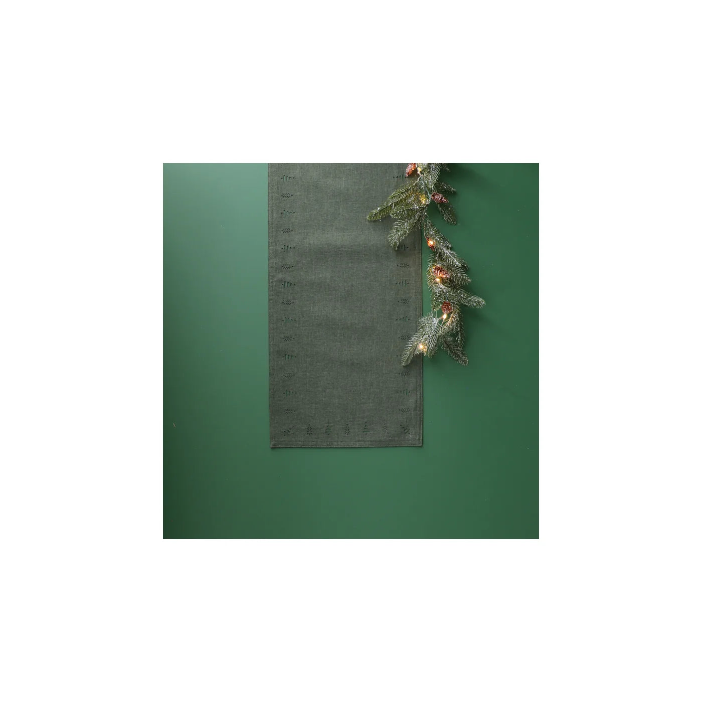 Tree Hemstitch Table Runner Forest