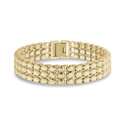 gold triple chain bracelet