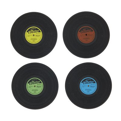 Retro Vinyl Coasters set of 4
