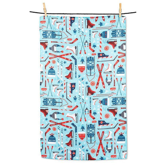 Winter Sports Equipment Kitchen Towel