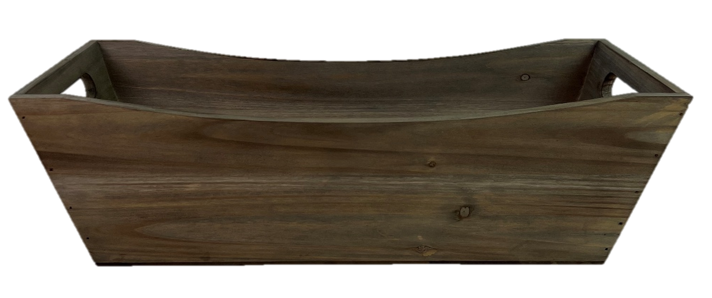 Wood container with side handles