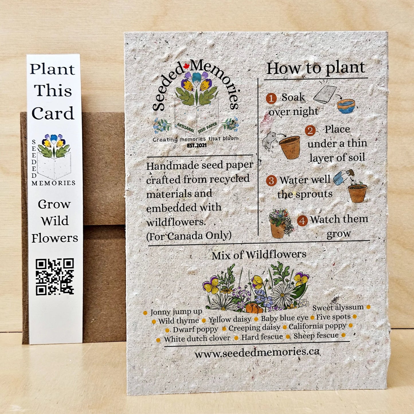 Seeded Paper Birthday Card - Daisy