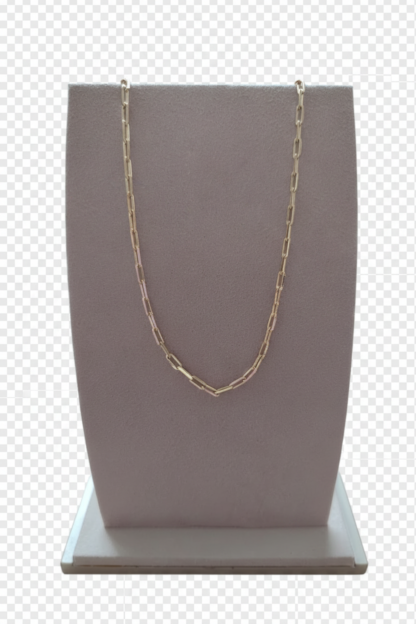Gold Filled Paperclip Necklace - Vertical