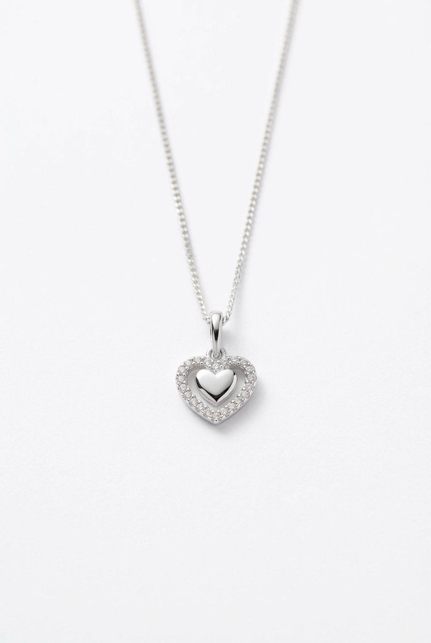 Tiny Pave Heart Necklace