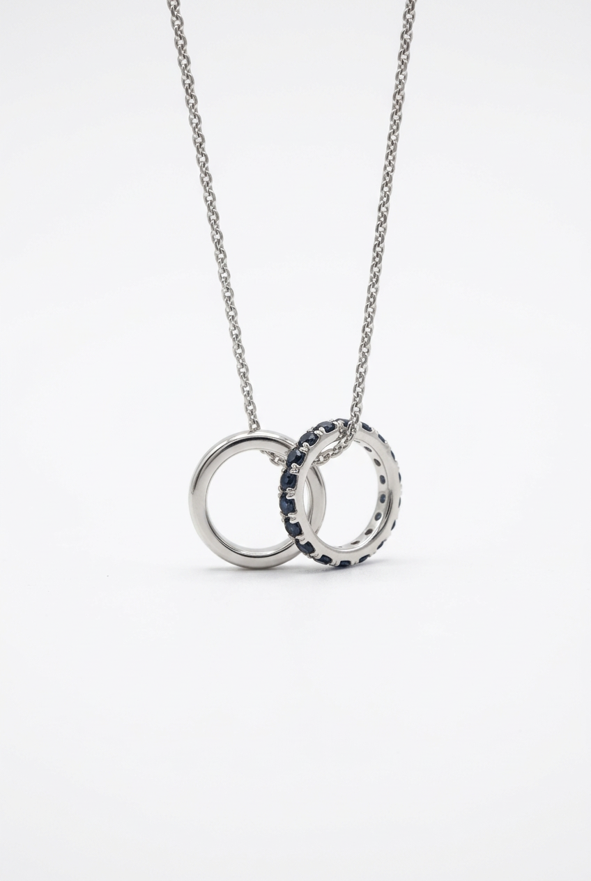 Improved Sapphire Double Pave Necklace photo