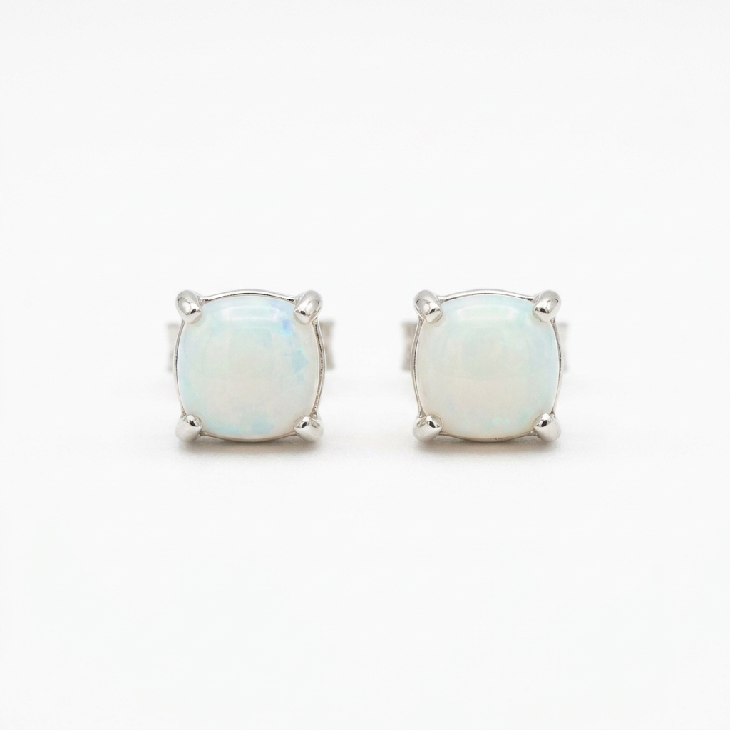 Improved Square Opal Stud Earrings photo