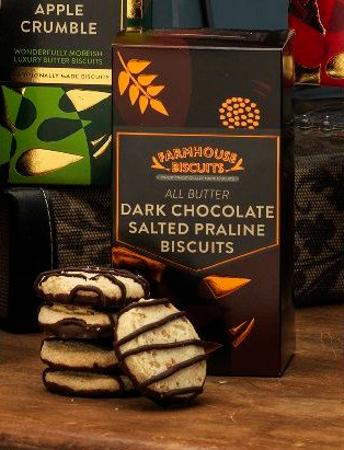 Luxury Dark Chocolate & Salted Praline Biscuits