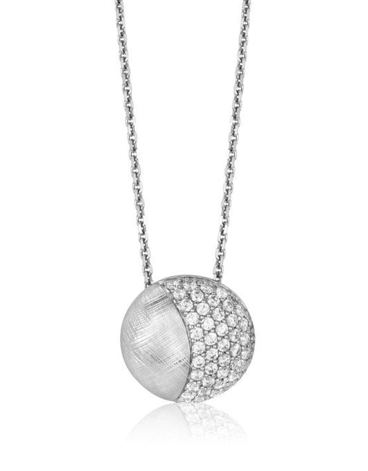 Silver Matte Cubic Zirconia Pendant