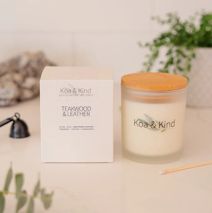 Teakwood & Leather Soy Candle