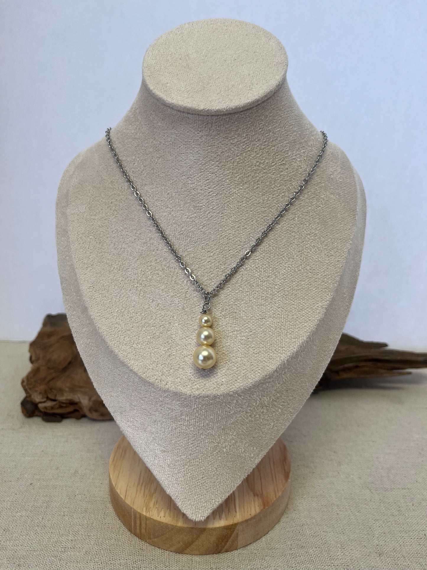 Triple Pearl Drop Pendant