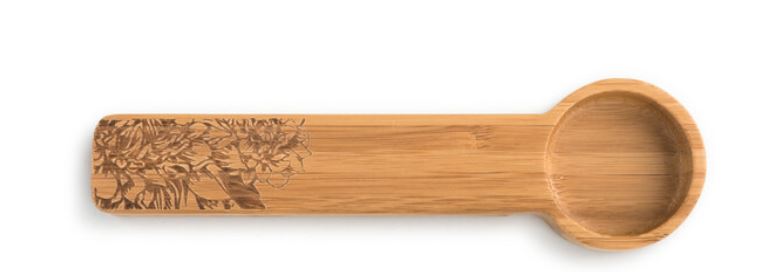 Floral wooden Scoop and Clip