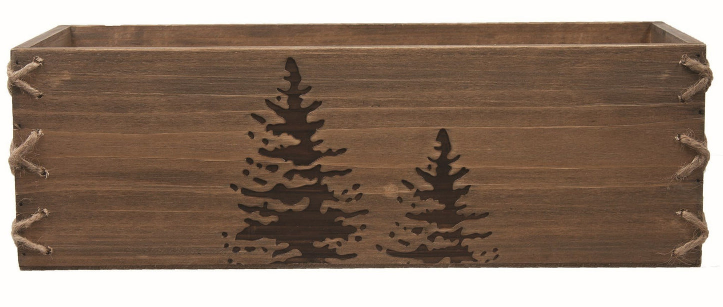 Fired Tree Design Wooden Box with liner