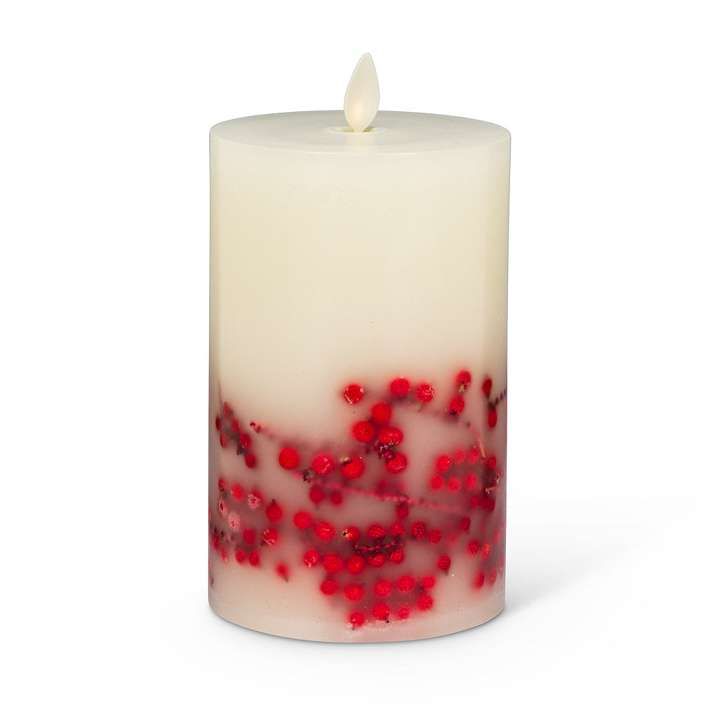 Red Berry LED Candle with moving flame