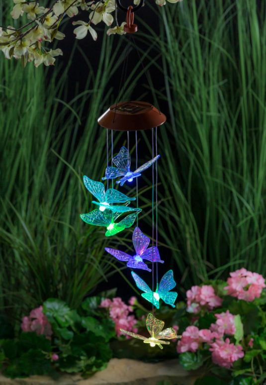 Color Changing Solar Mobile with Butterflies