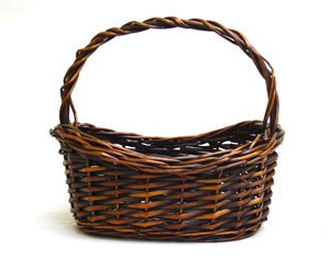 Oval Basket Dark Stained Small