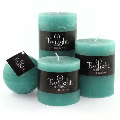 Rustic Ball Candle Turquoise