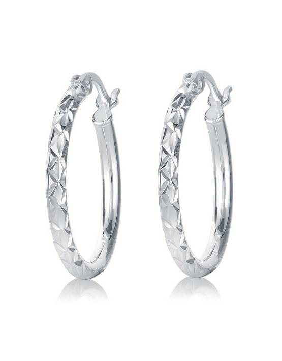 Hoop Earrings Diamond Cut