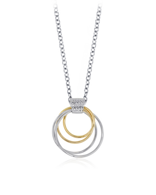 Four Loop Pendant Silver and Gold