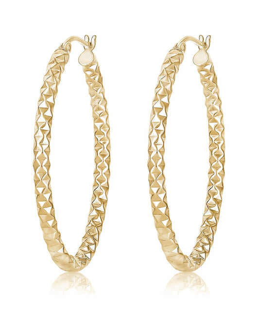 Diamond Cut Gold Plated Hoops