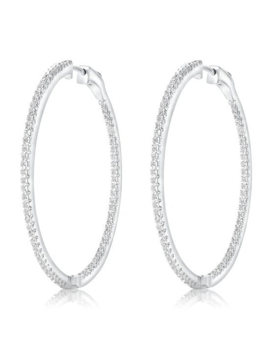 925 Hoop Earrings w/white CZ