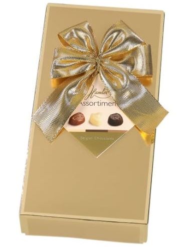 Assortment Belgian Chocolates with Bow 'Gold' 125 G