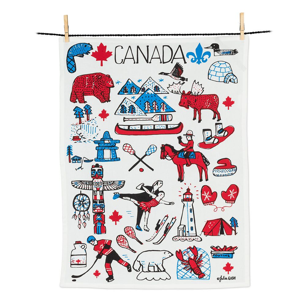Canada Icons Tea Towel