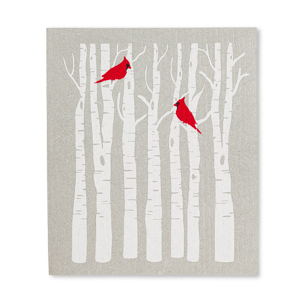 Cardinal in Tree Dishcloth set of 2