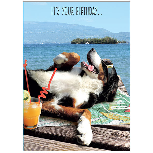 Chillin' Dog - Birthday Card
