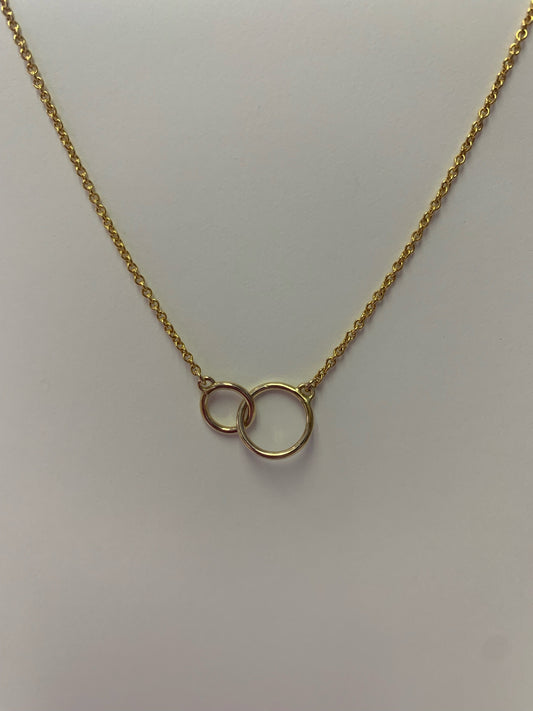 Double Ring Necklace with Gold Fill