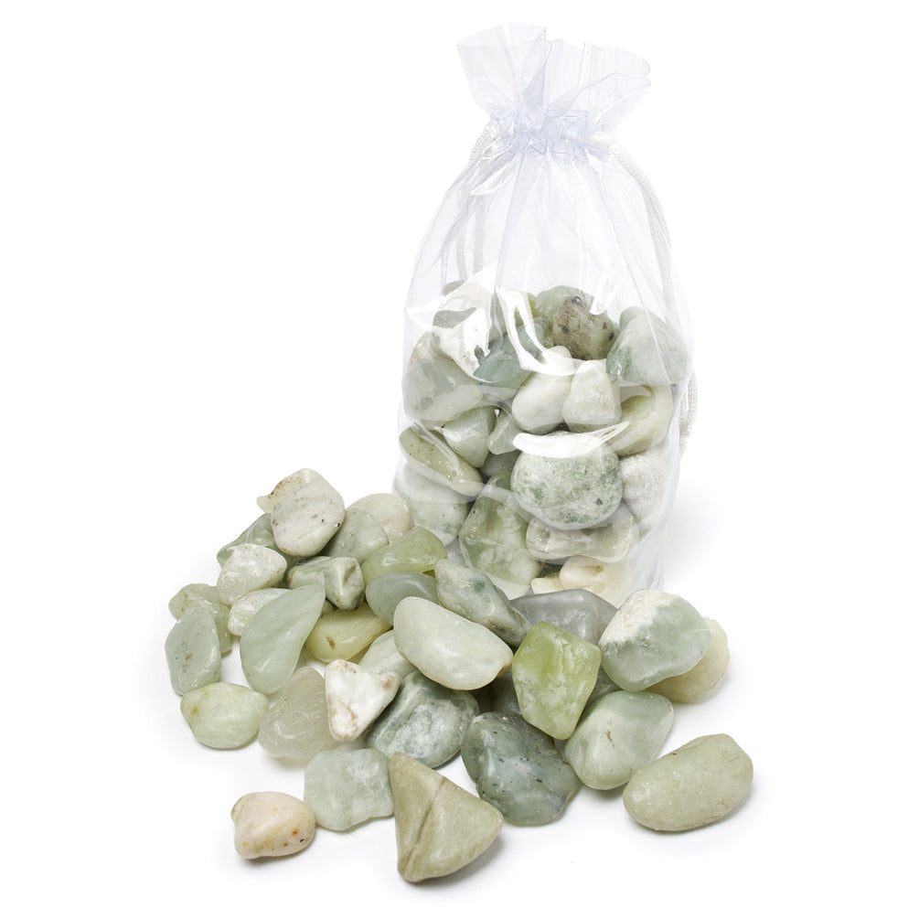 Green Polished Stones in Bag