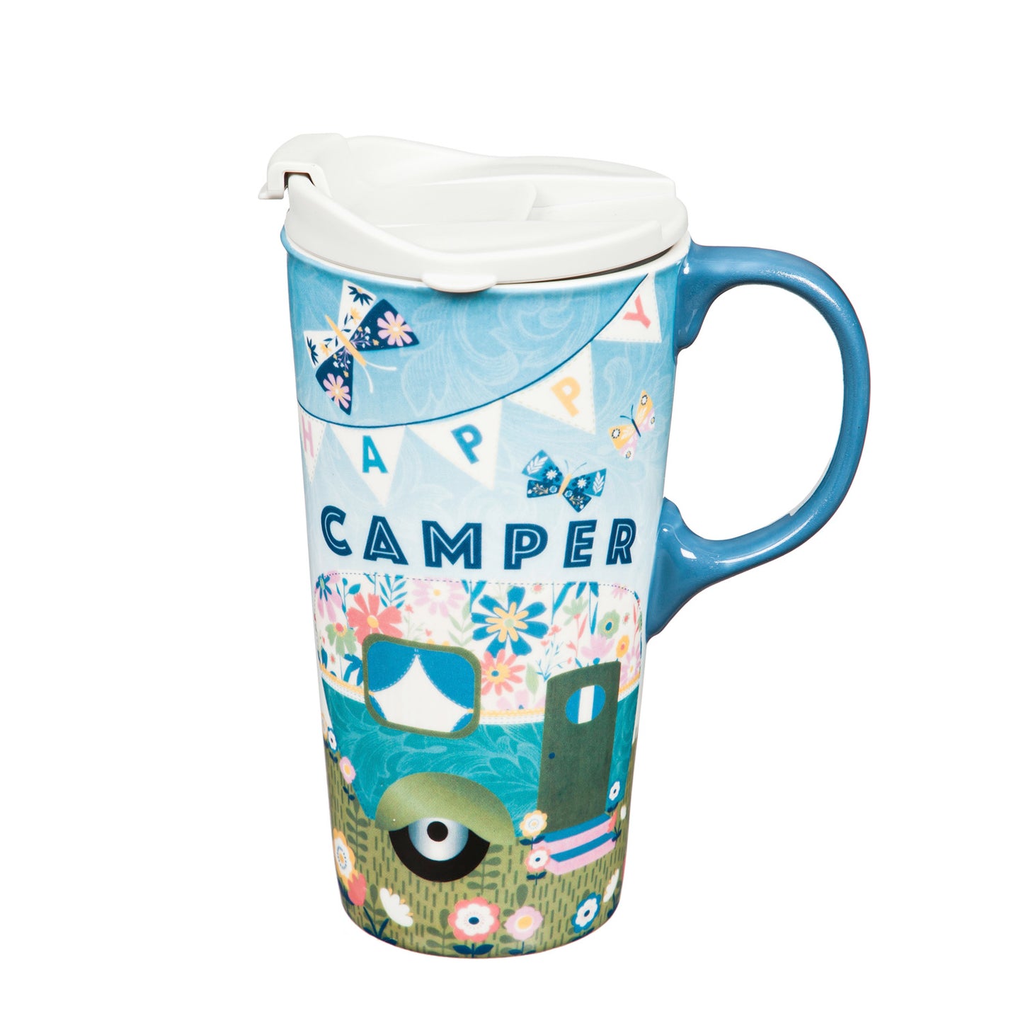 Happy Camper Ceramic Travel Mug