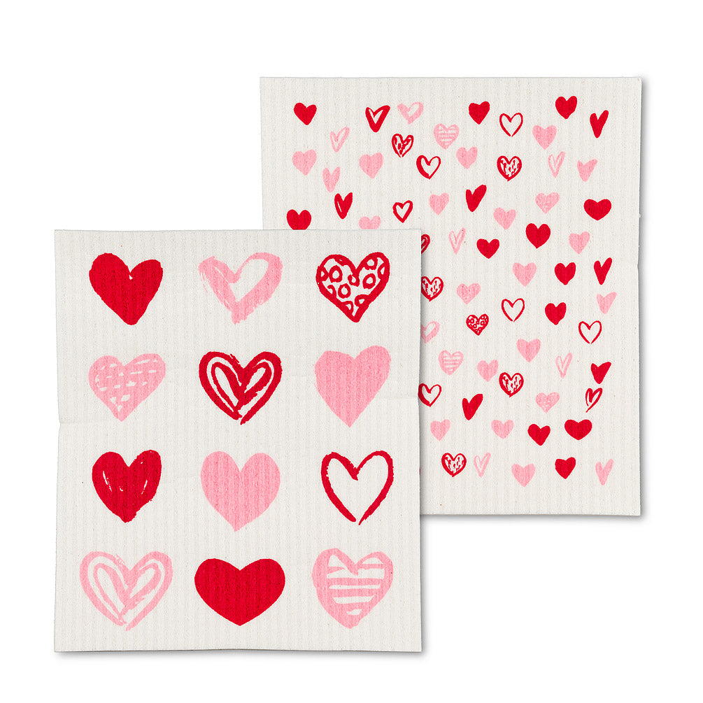 Hearts Dishcloths Set of 2